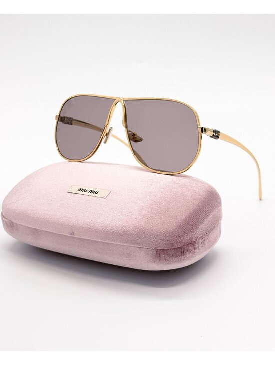 New Miu Miu MU A56S Oversized Gold Purple Sunglasses MUA56S 5AK20I main image 10